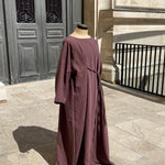 Abaya en viscose prune, MBASHOP
