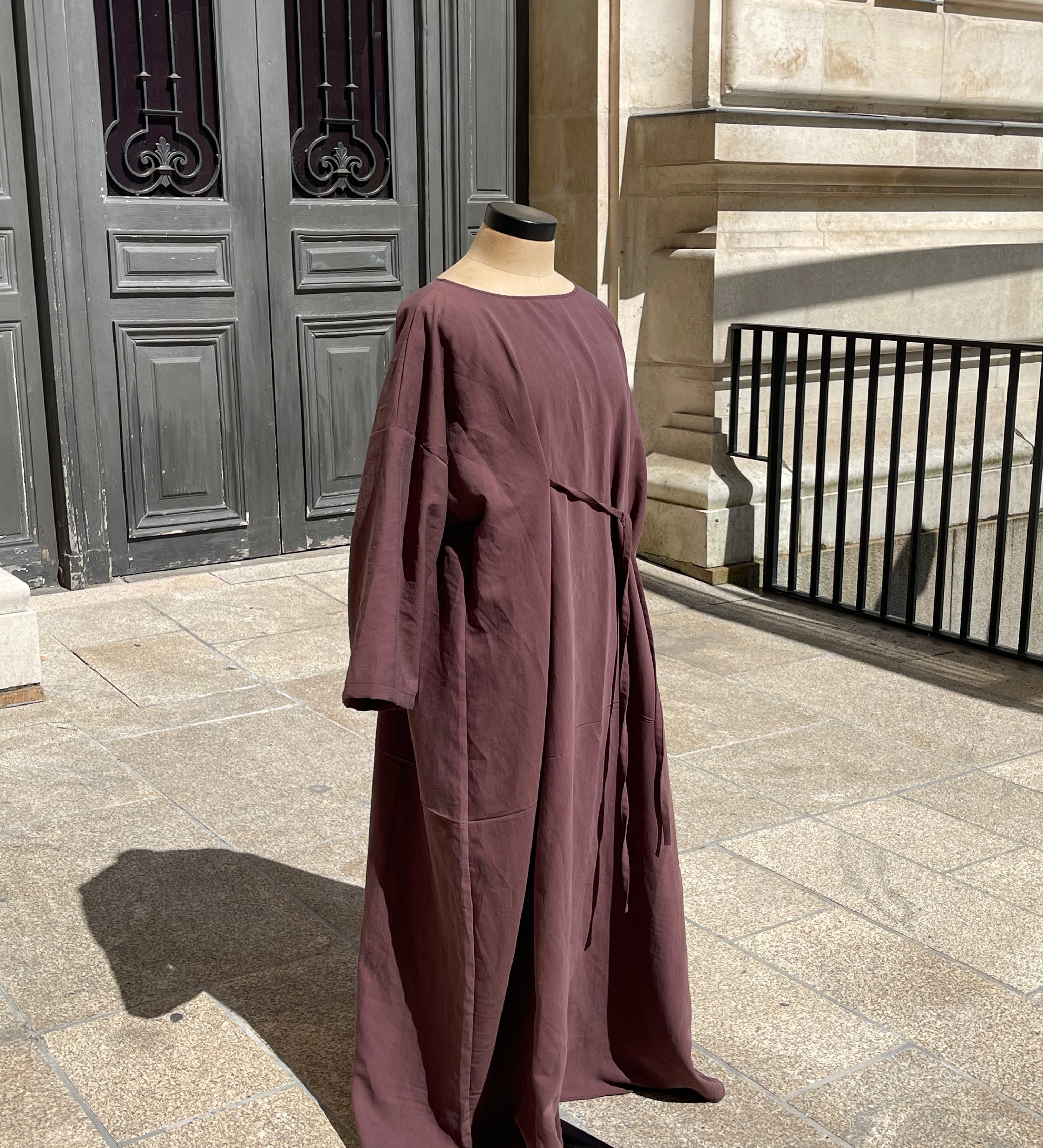 Abaya en viscose prune, MBASHOP