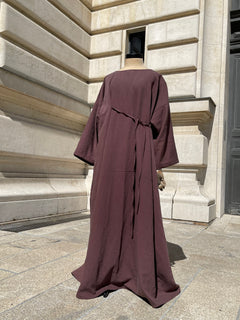 Abaya en viscose prune, MBASHOP